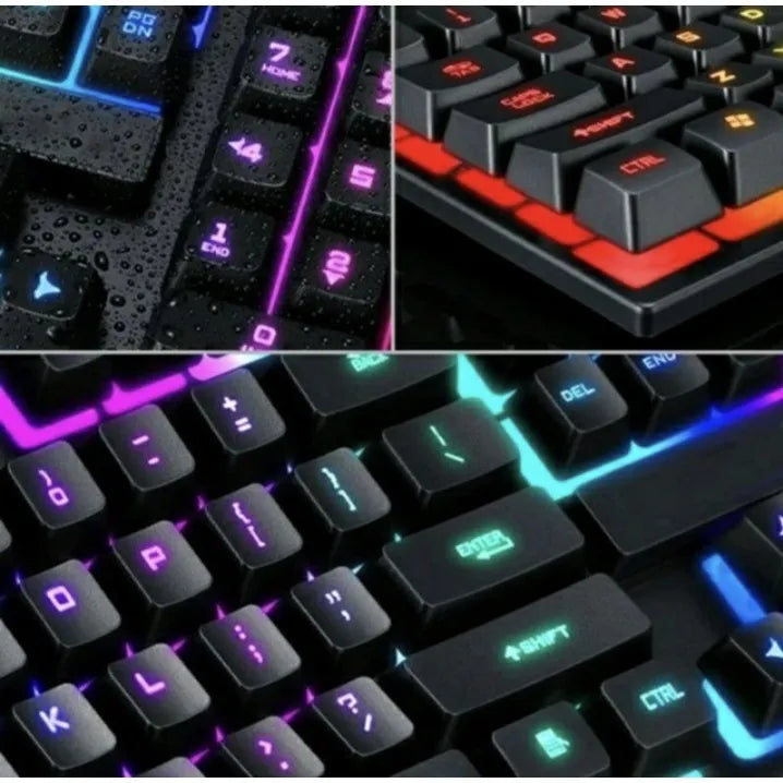Teclado Gamer Semi-mecânico LED Retro iluminado exBom