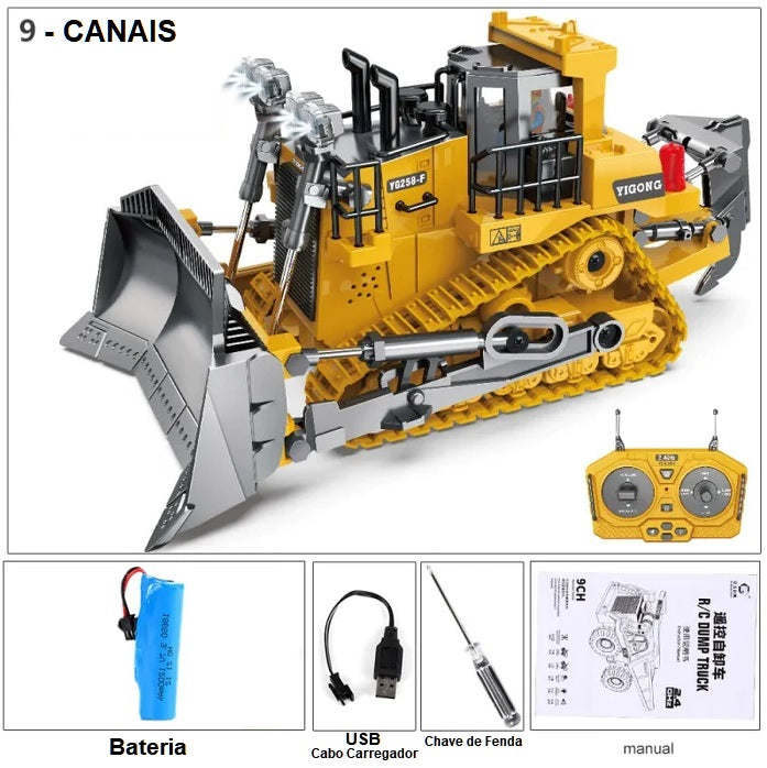 Caminhão Basculante / Escavadeira / Trator de Controle Remoto Modelo RC