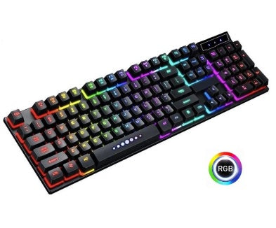 Teclado Gamer Semi-mecânico LED Retro iluminado exBom